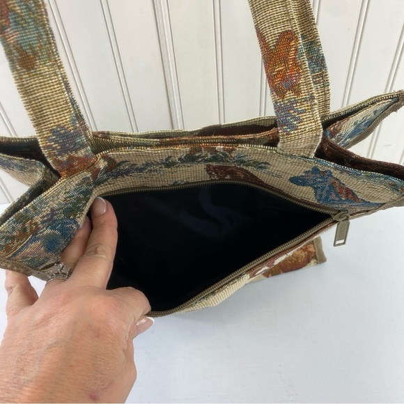 Vintage Jade Horse Equestrian Theme Shoulder Tote Bag - Picture 5 of 13